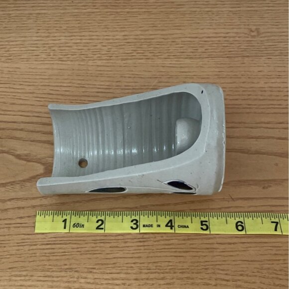 Williamsburg Pottery Ceramic Candle Holders Wall Sconces Blue Leaf Salt Glaze - Picture 8 of 9